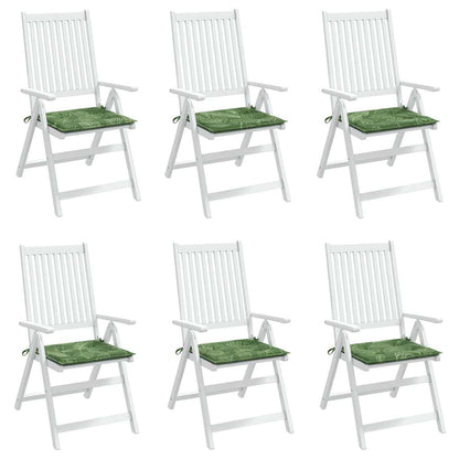 Cuscini per Sedia 6 pz Motivo a Foglie 40x40x3 cm Tessuto