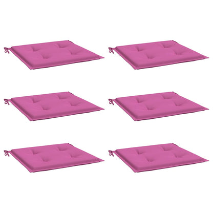 Cuscini per Sedia 6 pz Rosa 40x40x3 cm in Tessuto
