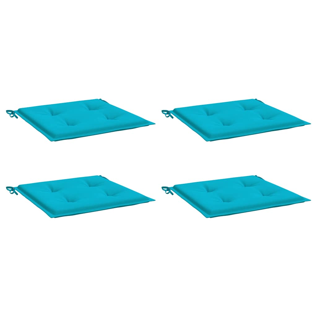 Cuscini per Sedia 4 pz Turchese 40x40x3 cm in Tessuto