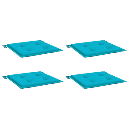 Cuscini per Sedia 4 pz Turchese 40x40x3 cm in Tessuto