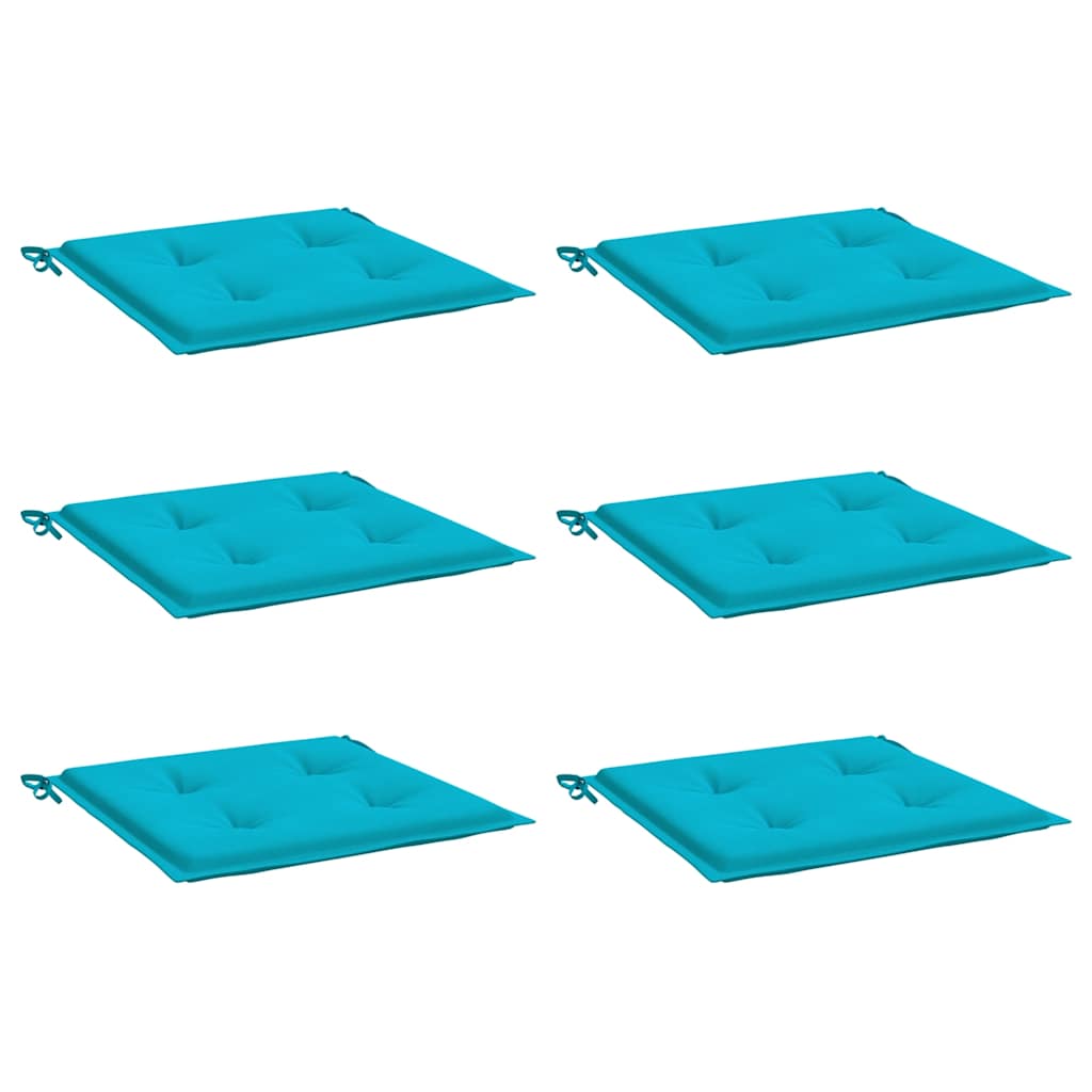Cuscini per Sedia 6 pz Turchese 40x40x3 cm in Tessuto