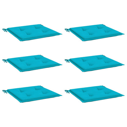 Cuscini per Sedia 6 pz Turchese 40x40x3 cm in Tessuto