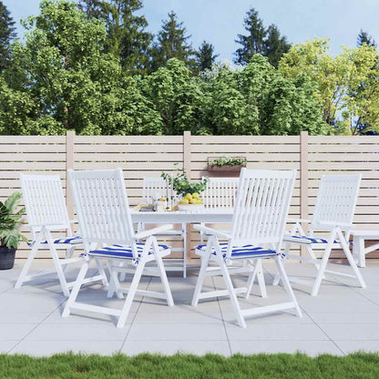 Cuscini per Sedia 2pz Strisce Bianche e Blu 50x50x4 cm Tessuto