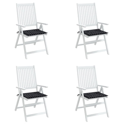 Cuscini per Sedia 4 pz Motivo a Quadri Nero 50x50x3cm Tessuto