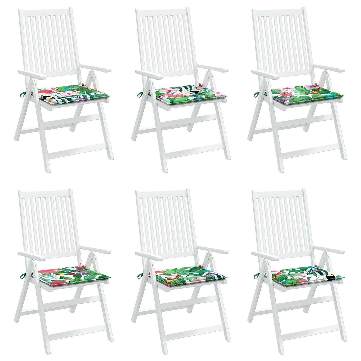 Cuscini per sedie 6 pcs Multicolore 50 x 50 x 4 cm