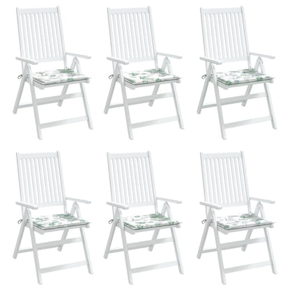 Cuscini per Sedia 6 pz Motivo a Foglie 50x50x3 cm in Tessuto