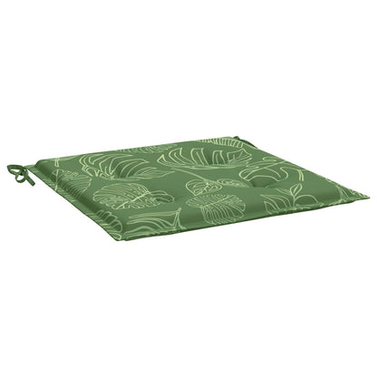 Cuscini per sedie 4 pcs Verde e Bianco 50 x 50 x 4 cm