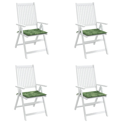 Cuscini per sedie 4 pcs Verde e Bianco 50 x 50 x 4 cm