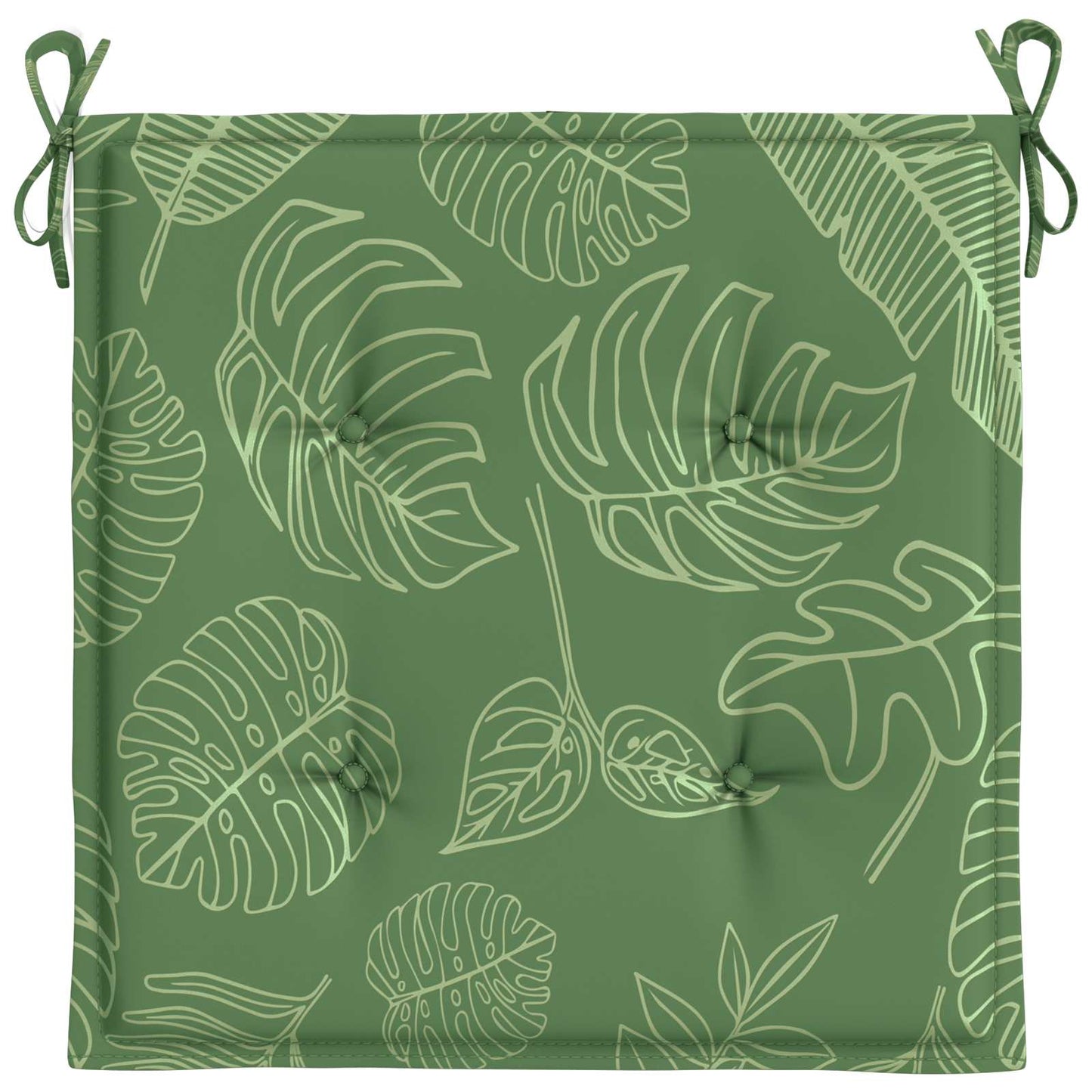 Cuscini per sedie 4 pcs Verde e Bianco 50 x 50 x 4 cm