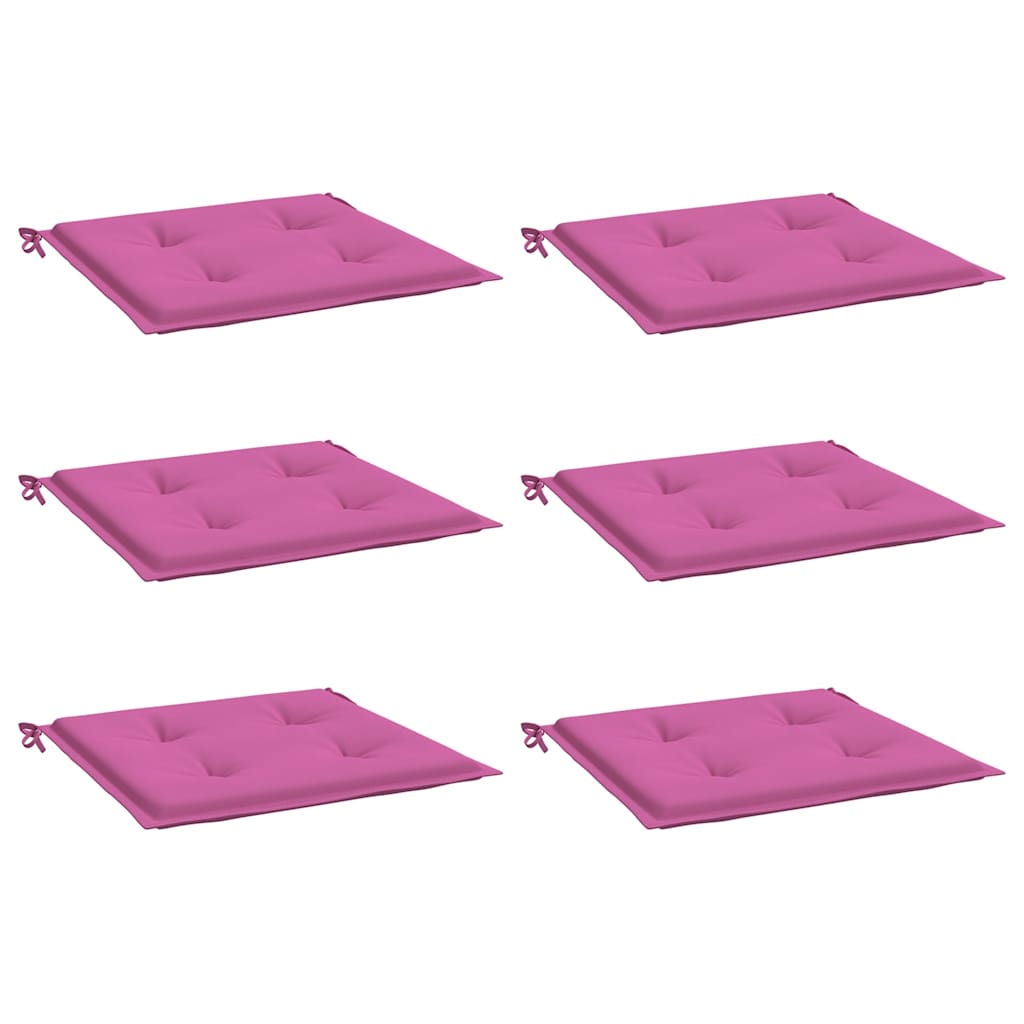 Cuscini per Sedia 6 pz Rosa 50x50x3 cm in Tessuto