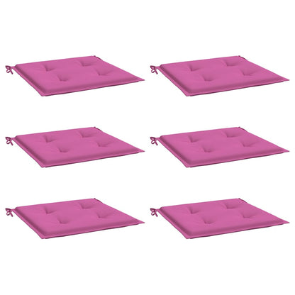Cuscini per Sedia 6 pz Rosa 50x50x3 cm in Tessuto