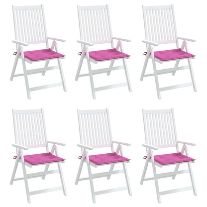 Cuscini per Sedia 6 pz Rosa 50x50x3 cm in Tessuto