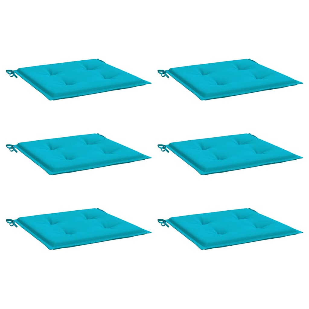 Cuscini per Sedia 6 pz Turchese 50x50x3 cm in Tessuto