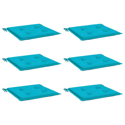 Cuscini per Sedia 6 pz Turchese 50x50x3 cm in Tessuto