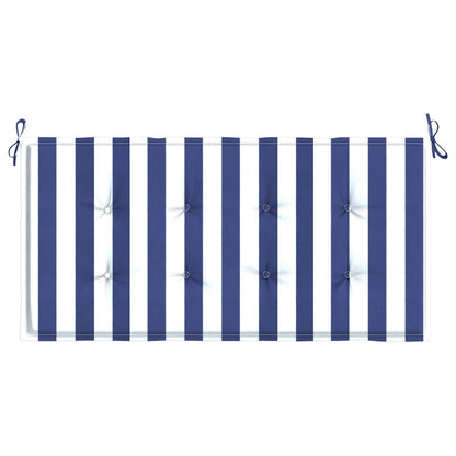 Cuscino Panca Giardino Bianco e Blu 120x50x3 cm Tessuto Oxford