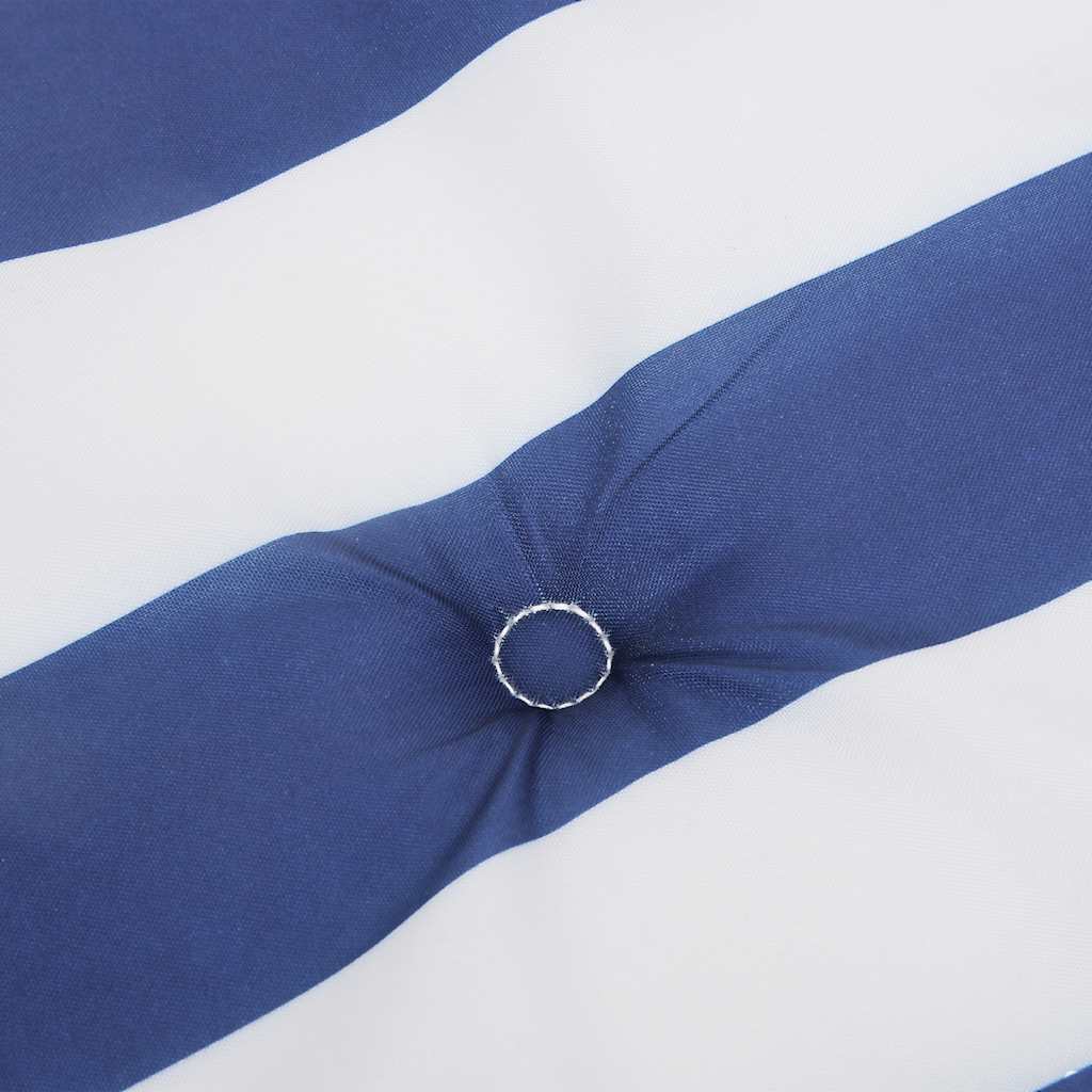 Cuscino Panca Giardino Bianco e Blu 150x50x3 cm Tessuto Oxford
