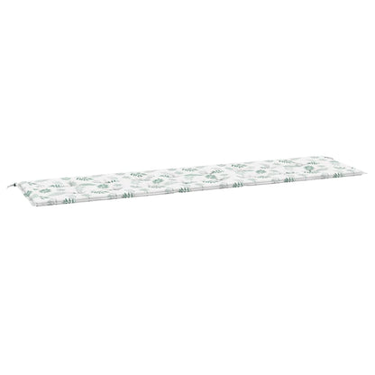 Cuscino Panca da Giardino Motivo a Foglie 200x50x3 cm Tessuto