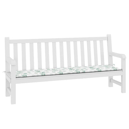 Cuscino Panca da Giardino Motivo a Foglie 200x50x3 cm Tessuto