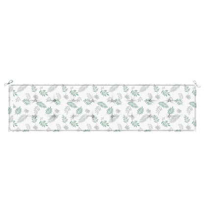 Cuscino Panca da Giardino Motivo a Foglie 200x50x3 cm Tessuto