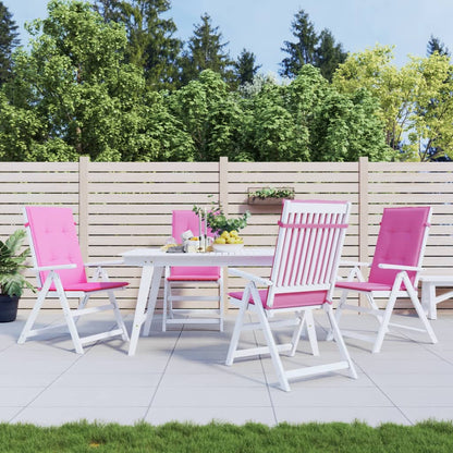 Cuscini per Sedia con Schienale Alto 4pz Rosa in Tessuto