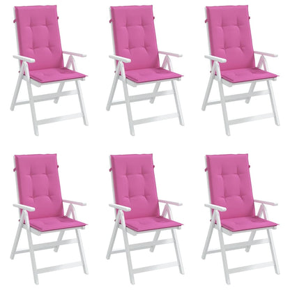 Cuscini per Sedia con Schienale Alto 6pz Rosa in Tessuto