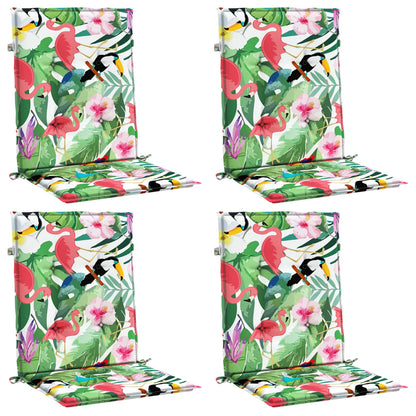 Cuscini per Sedia Schienale Basso 4 pz Multicolore in Tessuto