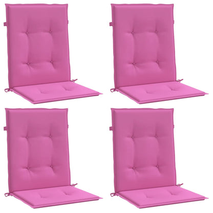 Cuscini per Sedia con Schienale Basso 4 pz Rosa in Tessuto