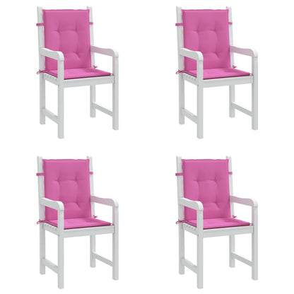 Cuscini per Sedia con Schienale Basso 4 pz Rosa in Tessuto
