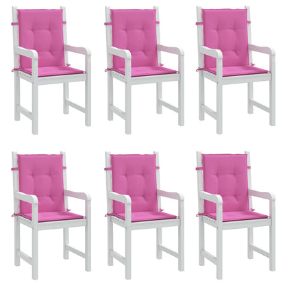Cuscini per Sedia con Schienale Basso 6 pz Rosa in Tessuto