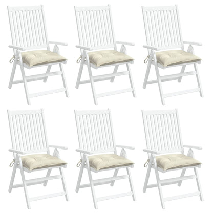 Cuscini per Sedia 6pz Bianco Crema 40x40x7 cm in Tessuto Oxford