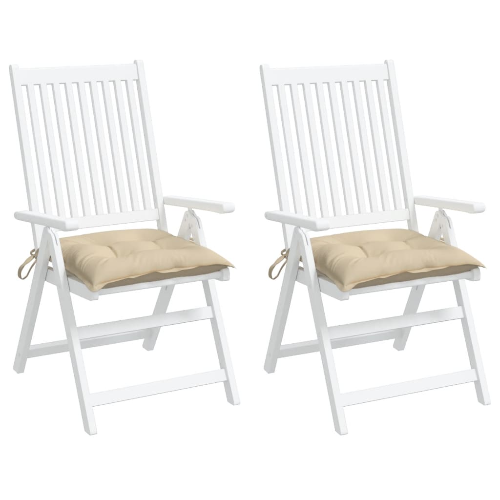 Cuscini per Sedia 2 pz Beige 40x40x7 cm in Tessuto Oxford