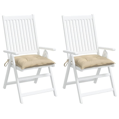 Cuscini per Sedia 2 pz Beige 40x40x7 cm in Tessuto Oxford