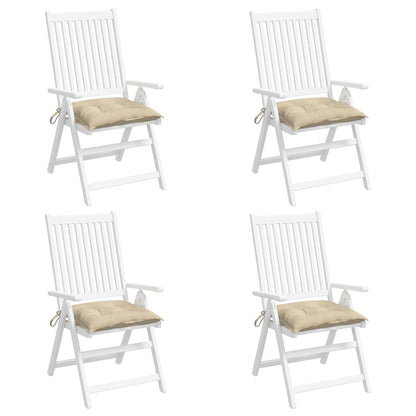Cuscini per Sedia 4 pz Beige 40x40x7 cm in Tessuto Oxford