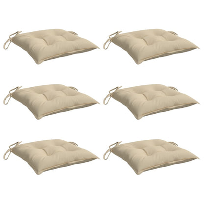 Cuscini per Sedia 6 pz Beige 40x40x7 cm in Tessuto Oxford