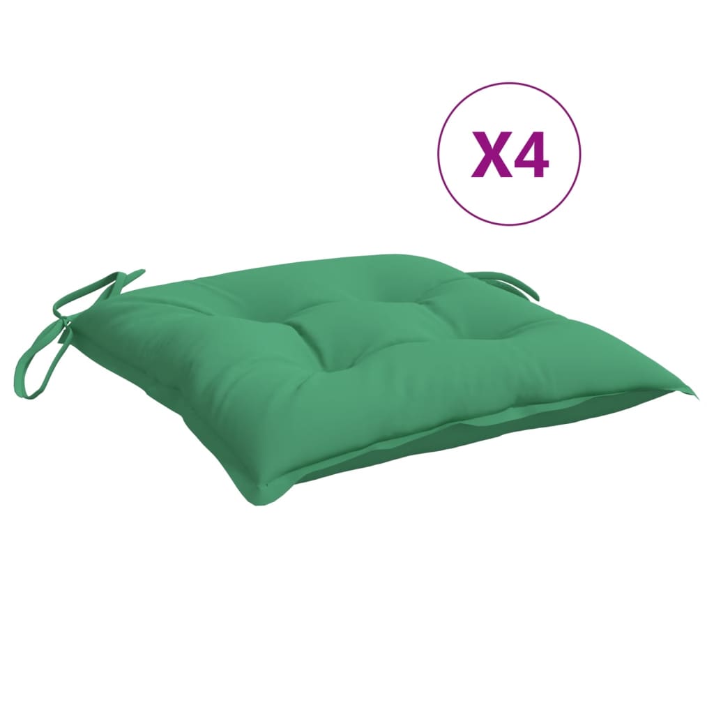 Cuscini per Sedia 4 pz Verdi 40x40x7 cm in Tessuto Oxford