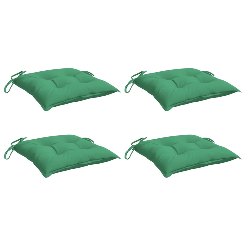 Cuscini per Sedia 4 pz Verdi 40x40x7 cm in Tessuto Oxford