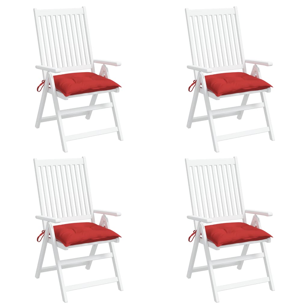 Cuscini per Sedia 4 pz Rossi 40x40x7 cm in Tessuto Oxford