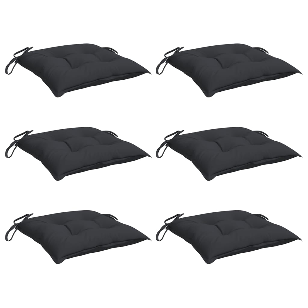 Cuscini per Sedia 6 pz Neri 40x40x7 cm in Tessuto Oxford