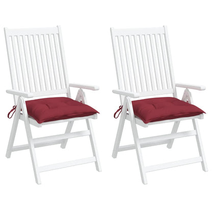 Cuscini per Sedia 2 pz Rosso Vino 40x40x7 cm in Tessuto Oxford