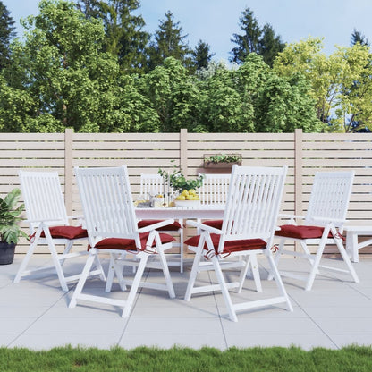 Cuscini per Sedia 6 pz Rosso Vino 40x40x7 cm in Tessuto Oxford
