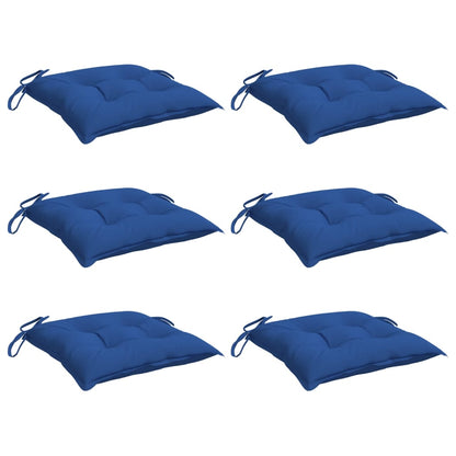 Cuscini per Sedia 6 pz Blu 40x40x7 cm in Tessuto Oxford