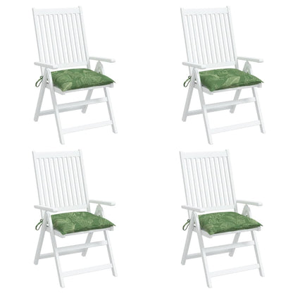 Cuscini per Sedia 4 pz Motivo a Foglie 40x40x7 cm Tessuto