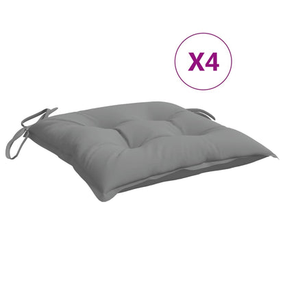 Cuscini per Sedia 4 pz Grigi 50x50x7 cm Tessuto Oxford