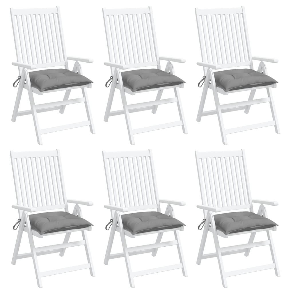 Cuscini per Sedia 6 pz Grigi 50x50x7 cm Tessuto Oxford