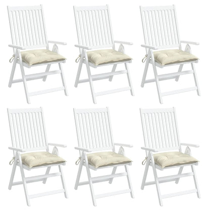 Cuscini per Sedia 6 pz Bianco Crema 50x50x7cm in Tessuto Oxford