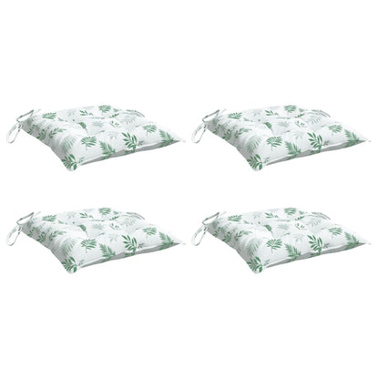 Cuscini per Sedia 4pz Motivo a Foglie 50x50x7 cm Tessuto Oxford