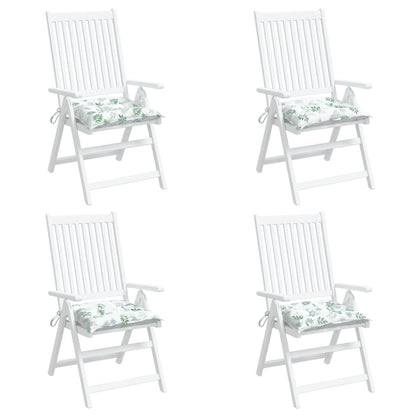Cuscini per Sedia 4pz Motivo a Foglie 50x50x7 cm Tessuto Oxford
