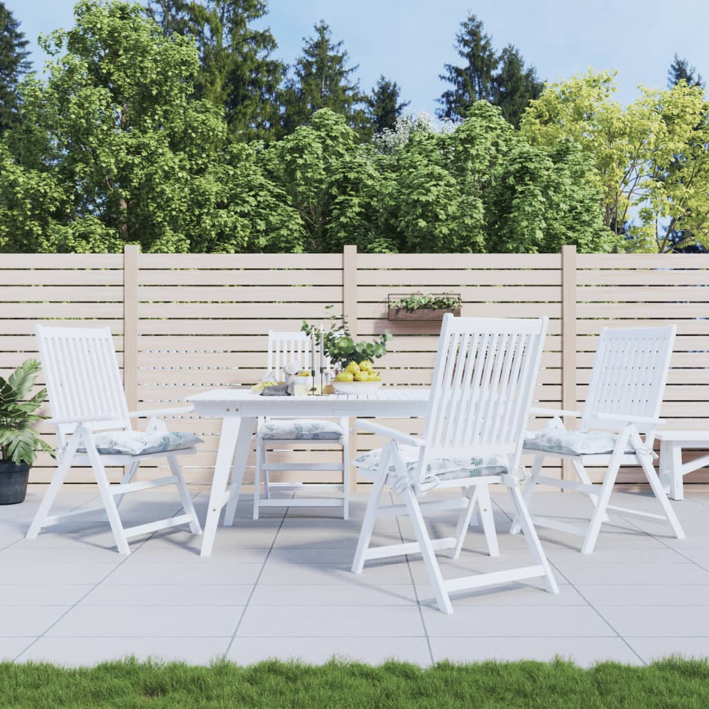 Cuscini per Sedia 4pz Motivo a Foglie 50x50x7 cm Tessuto Oxford