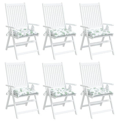 Cuscini per Sedia 6 pz a Foglie 50x50x7 cm Tessuto Oxford