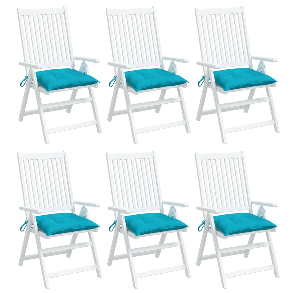 Cuscini per Sedia 6 pz Turchese 50x50x7 cm Tessuto Oxford